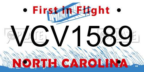 VCV1589 North Carolina License Plate