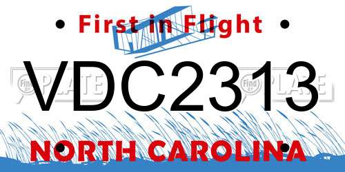 VDC2313 North Carolina License Plate