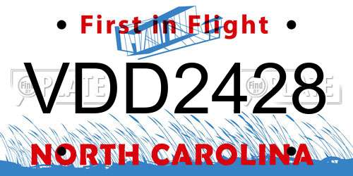 VDD2428 North Carolina License Plate