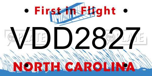 VDD2827 North Carolina License Plate