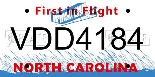 VDD4184 North Carolina License Plate
