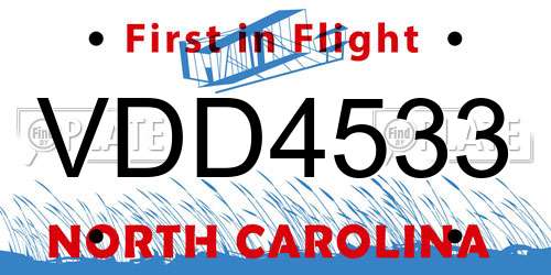 VDD4533 North Carolina License Plate
