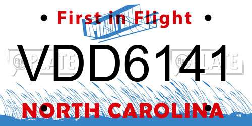 VDD6141 North Carolina License Plate
