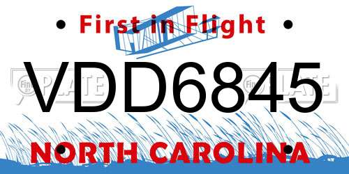 VDD6845 North Carolina License Plate