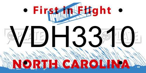 VDH3310 North Carolina License Plate