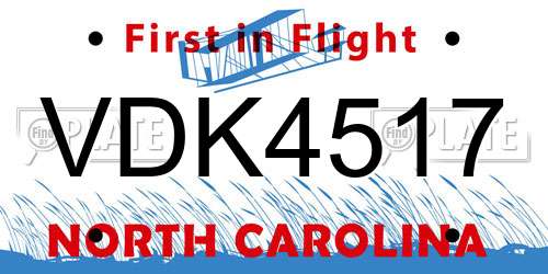 VDK4517 North Carolina License Plate