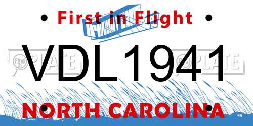 VDL1941 North Carolina License Plate