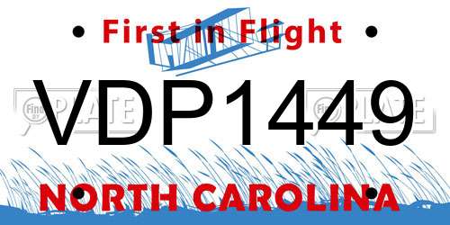 VDP1449 North Carolina License Plate
