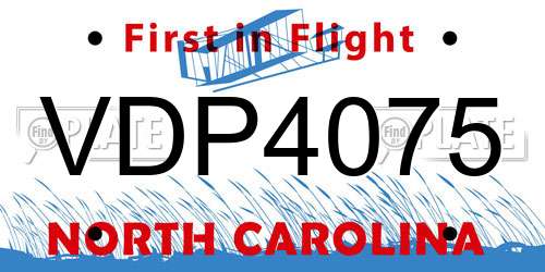 VDP4075 North Carolina License Plate