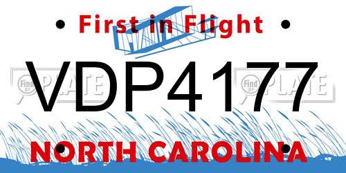VDP4177 North Carolina License Plate