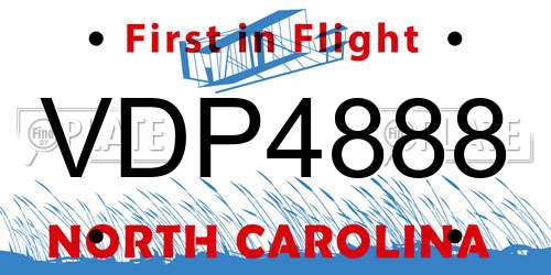 VDP4888 North Carolina License Plate