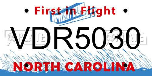 VDR5030 North Carolina License Plate