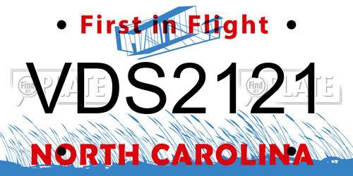 VDS2121 North Carolina License Plate