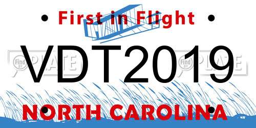 VDT2019 North Carolina License Plate
