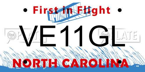 VE11GL North Carolina License Plate