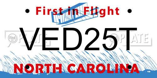 VED25T North Carolina License Plate