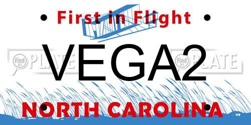 VEGA2 North Carolina License Plate