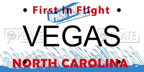 VEGAS North Carolina License Plate