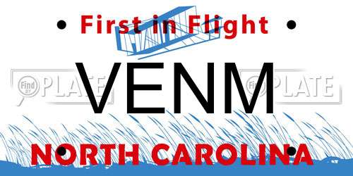 VENM North Carolina License Plate