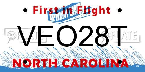VEO28T North Carolina License Plate