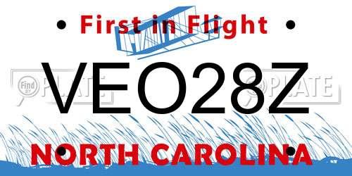 VEO28Z North Carolina License Plate