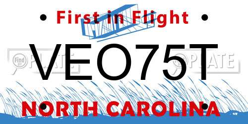 VEO75T North Carolina License Plate