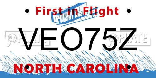 VEO75Z North Carolina License Plate
