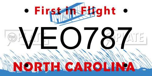 VEO787 North Carolina License Plate
