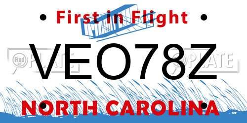 VEO78Z North Carolina License Plate