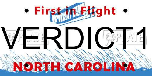 VERDICT1 North Carolina License Plate