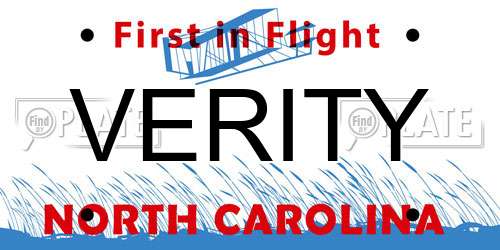 VERITY North Carolina License Plate