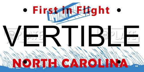 VERTIBLE North Carolina License Plate