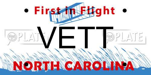 VETT North Carolina License Plate