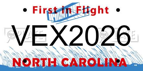 VEX2026 North Carolina License Plate
