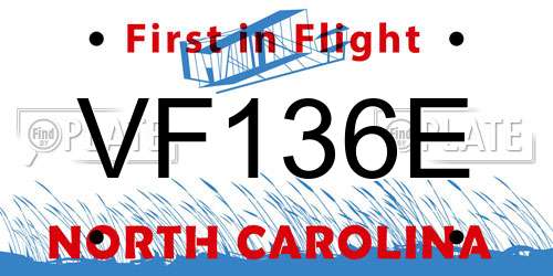 VF136E North Carolina License Plate