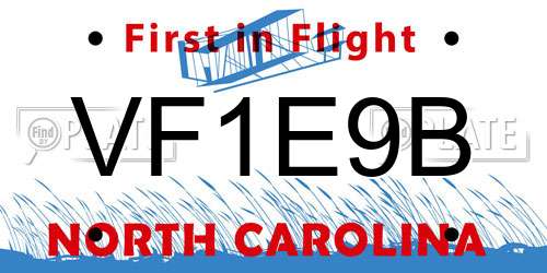 VF1E9B North Carolina License Plate