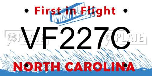 VF227C North Carolina License Plate