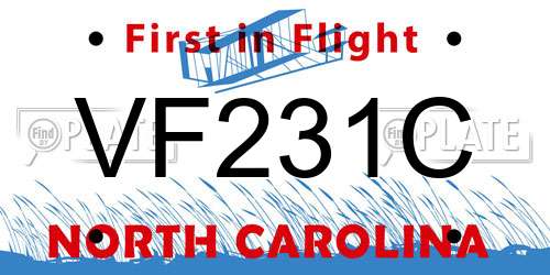 VF231C North Carolina License Plate