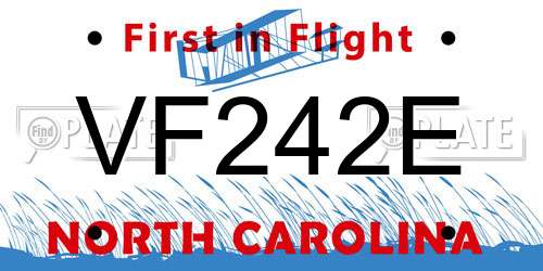 VF242E North Carolina License Plate