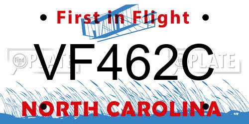 VF462C North Carolina License Plate