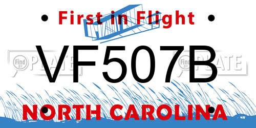 VF507B North Carolina License Plate