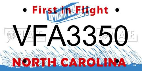 VFA3350 North Carolina License Plate