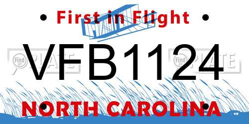 VFB1124 North Carolina License Plate