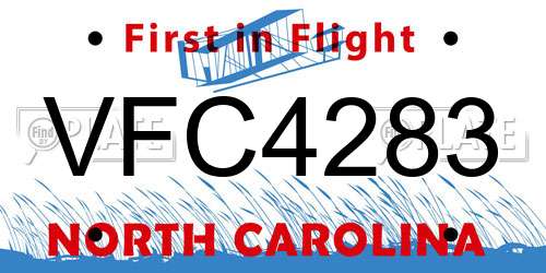 VFC4283 North Carolina License Plate