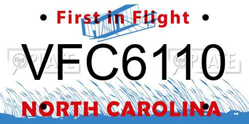 VFC6110 North Carolina License Plate