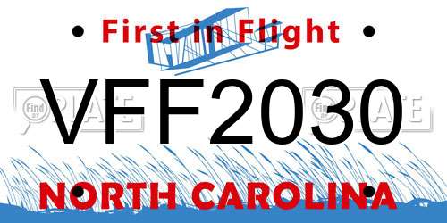 VFF2030 North Carolina License Plate