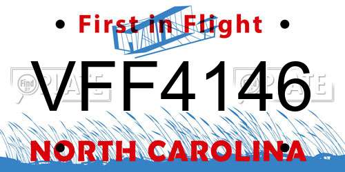 VFF4146 North Carolina License Plate