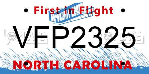 VFP2325 North Carolina License Plate