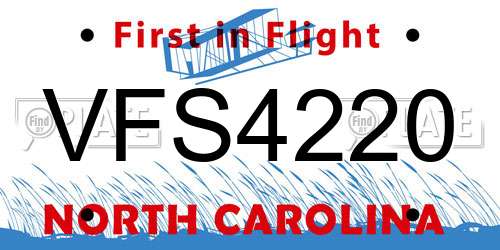 VFS4220 North Carolina License Plate