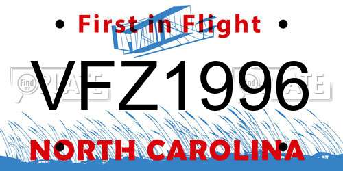 VFZ1996 North Carolina License Plate